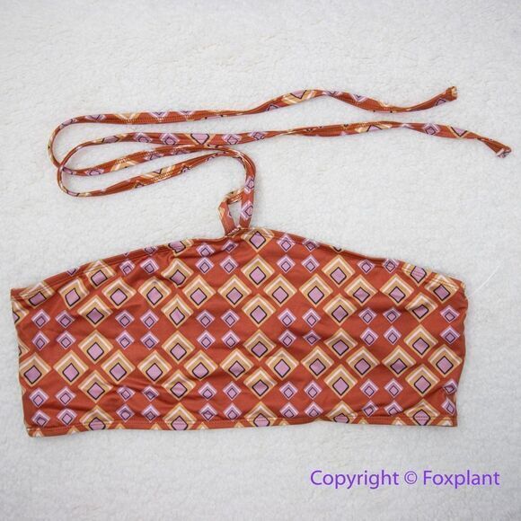 NEW Beth Richards Gina bikini top in Triangle geo print , saffron, size‎ XL - Picture 2 of 13